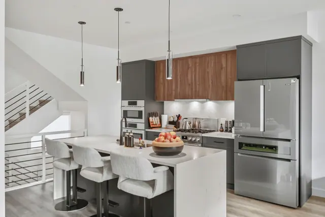 Kitchen, modern townhome in Shannon Lake, West Kelowna, BC. Real estate photography by Pixel Pro Productions.