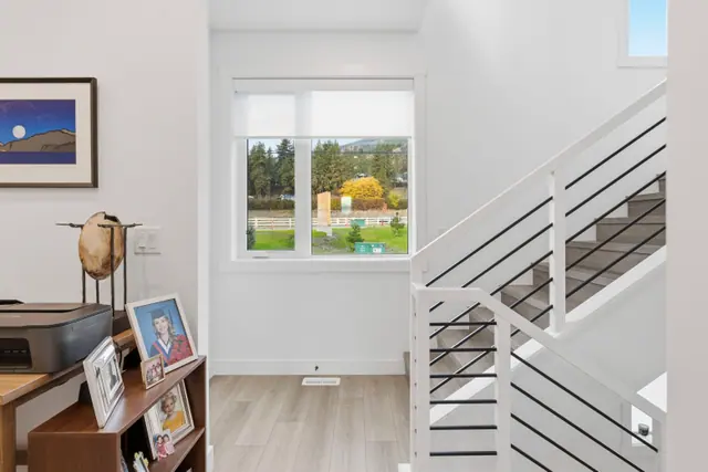 Staircase, modern townhome in Shannon Lake, West Kelowna, BC. Real estate photography by Pixel Pro Productions.