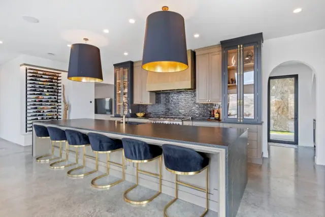 Kitchen, luxury hillside estate in Vernon, BC. Real estate photography by Pixel Pro Productions.