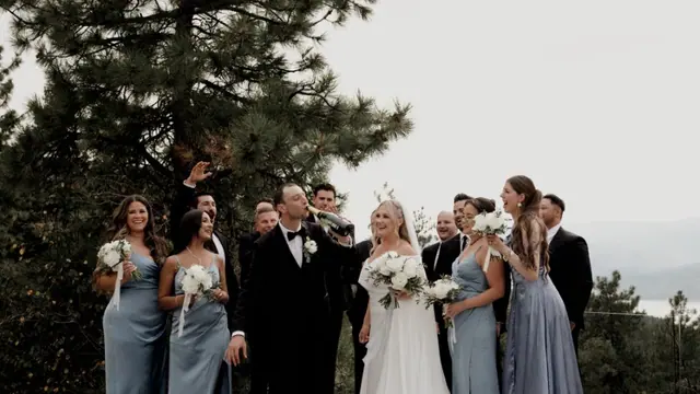 Couple on the rocks: Nadia & Dean's wedding at Predator Ridge, Vernon. Still from the Pixel Pro wedding film.