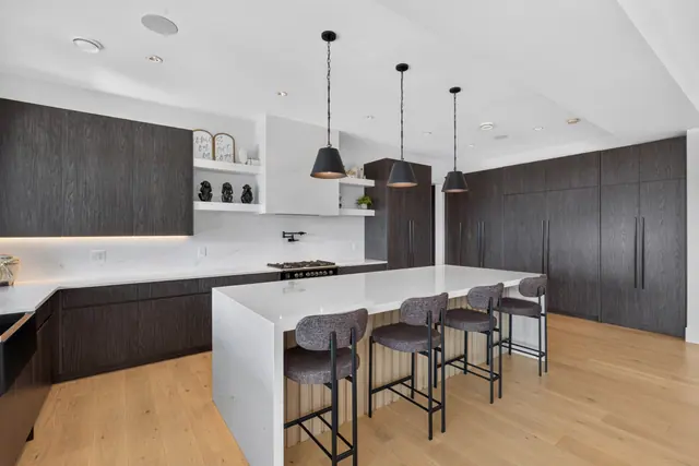 Kitchen, modern farmhouse new build in West Kelowna, BC. Real estate photography by Pixel Pro Productions.